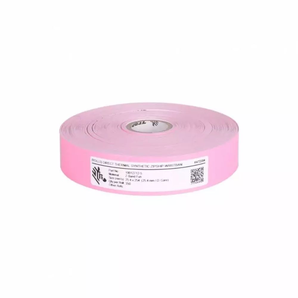 Brățări imprimantă 25.4x254mm Z-Band Fun Roz Zebra 10012712-5