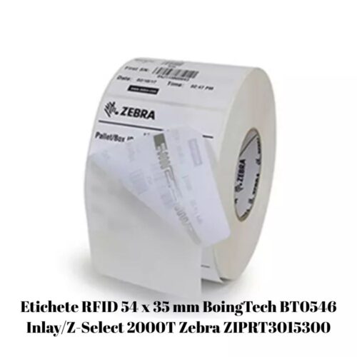 Etichete RFID 54 x 35 mm BoingTech BT0546 InlayZ-Select 2000T Zebra ZIPRT3015300 Etichete RFID 54 x 35 mm BoingTech BT0546 InlayZ-Select 2000T Zebra ZIPRT3015300