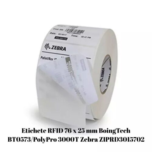 Etichete RFID 76 x 25 mm BoingTech BT0573PolyPro 3000T Zebra ZIPRD3015702