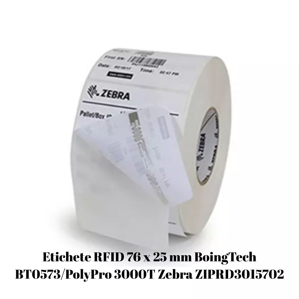 Etichete RFID 76 x 25 mm BoingTech BT0573PolyPro 3000T Zebra ZIPRD3015702