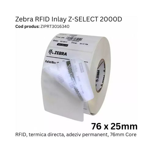 Etichete RFID Inlay 76x25mm Zebra ZIPRT3016340