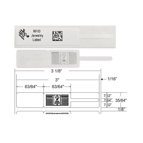Etichete RFID bijuterii 76.2 x 13.9mm Z Ultimate 2000T Alb Zebra 10038478 Etichete RFID bijuterii 76.2 x 13.9mm Z Ultimate 2000T Alb Zebra 10038478