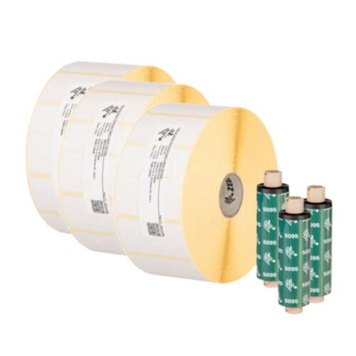 Kit Etichete sintetice 75 x 35 mm PolyPro 3000T Clear + ribbon 5095 Zebra LRDOC-CLEAR