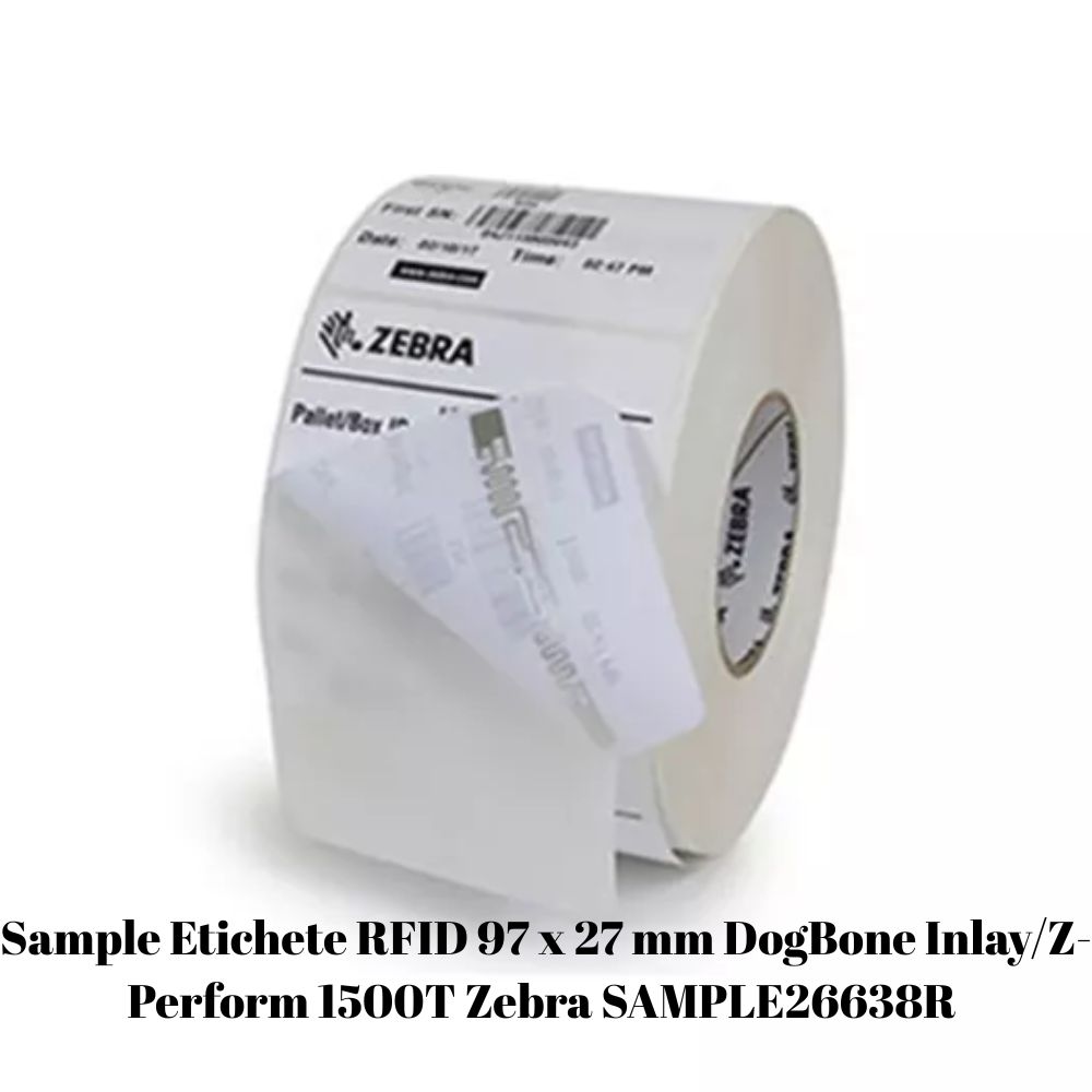 Sample Etichete RFID 97 x 27 mm DogBone InlayZ-Perform 1500T Zebra SAMPLE26638R