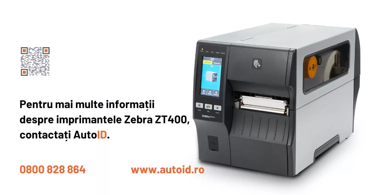 Imprimanta termica industriala pentru etichete autoadezive Zebra ZT400