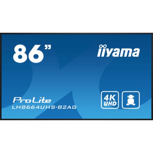 Display Digital Signage 86” 4K UHD, Android 11, Wi-Fi, USB, 24/7 – iiyama LH8664UHS-B2AG