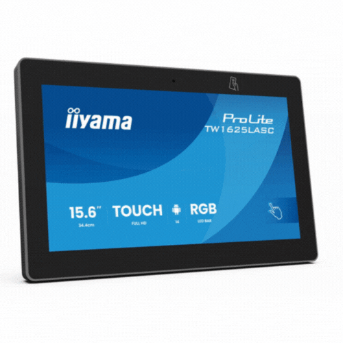 Panel PC 15.6” Touchscreen Android 12, POE, NFCRFID, RGB LED, IPS, 10 Touch – iiyama TW1625LASC-B3PNR