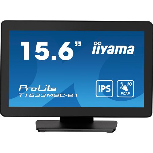Monitor Touchscreen 15.6” Full HD PCAP 10 Touch, IPS, HDMI/DP, Edge-to-Edge – iiyama T1633MSC-B1