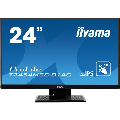 Monitor tactil 23,8” Full HD, PCAP 10-touch, edge-to-edge anti-glare, HDMI/DP/VGA - iiyama T2454MSC-B1AG