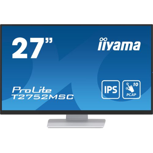 Monitor Touch 27” PCAP 10 puncte, Full HD, IPS, Optical Bonded, Alb – iiyama T2752MSC-W1