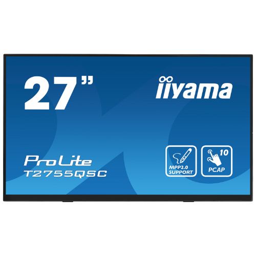 Monitor Touch 27” WQHD PCAP 10 puncte, IPS, Optical Bonded, MPP 2.0 Stylus – iiyama T2755QSC