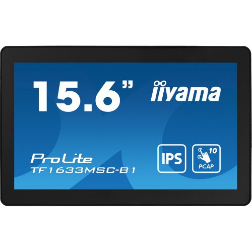 Monitor Touchscreen 15.6” Open Frame Full HD PCAP 10 Touch, IPS, HDMI/DP – iiyama TF1633MSC-B1
