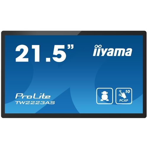 PC All-in-One 21.5” Touchscreen, Android 12, Edge-to-Edge Glass – iiyama TW2223AS-B2