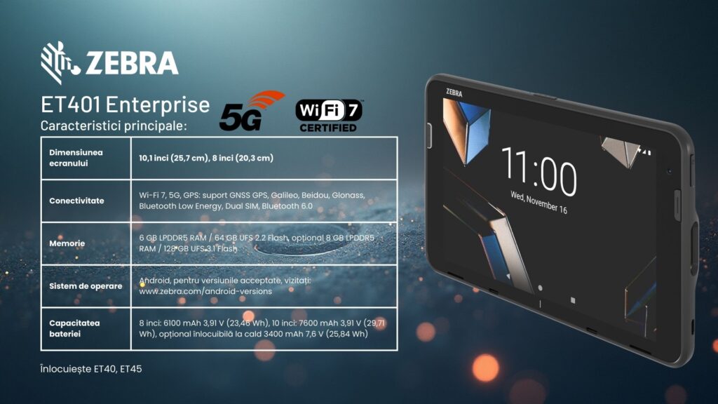 Tableta Enterprise Zebra Et401 – Generația Nouă De Tablete Rugged, Pregătită Pentru Afaceri Moderne Tableta Enterprise Zebra Et401 – Generația Nouă De Tablete Rugged, Pregătită Pentru Afaceri Moderne