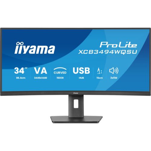 Monitor curbat 34'' UWQHD, 120Hz FreeSync Premium - iiyama ProLite XCB3494WQSU-B1