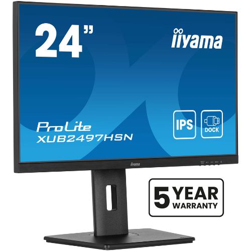 Monitor 24'' IPS, Full HD 100Hz, USB-C Dock cu LAN - iiyama ProLite XUB2497HSN-B2