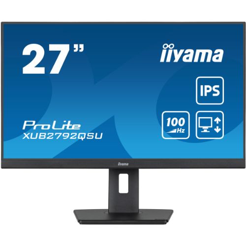 Monitor 27'' QHD, IPS 100Hz, hub USB, stand ergonomic - iiyama ProLite XUB2792QSU-B6