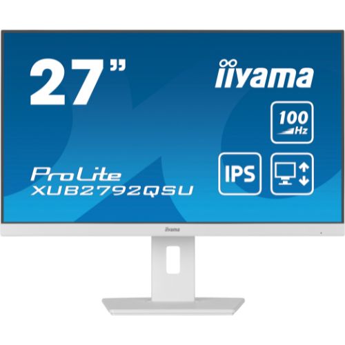 Monitor 27'' QHD, IPS 100Hz, alb cu hub USB - iiyama ProLite XUB2792QSU-W6
