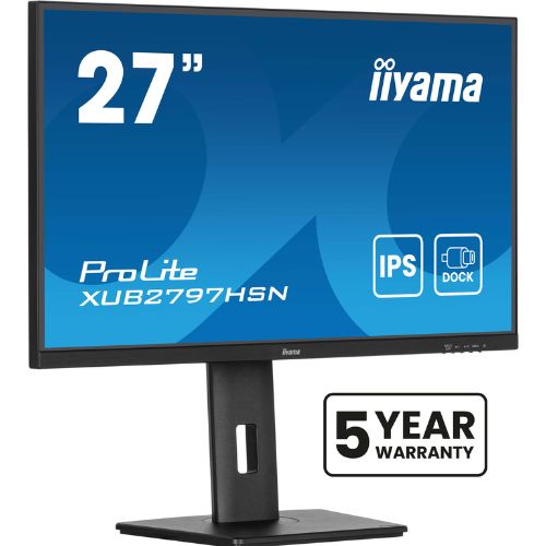 Monitor 27” IPS Full HD, USB-C Dock 65W, LAN RJ45, 100Hz – iiyama XUB2797HSN-B2