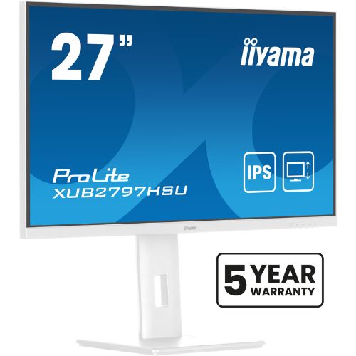 Monitor 27” IPS Full HD, 100Hz, 1ms MPRT, USB Hub, HDMI/DP, reglaj înălțime – iiyama XUB2797HSU-W2