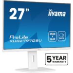 Monitor LED 27" QHD IPS, 100Hz, 1ms MPRT, AdaptiveSync, USB 3.2 Hub, HDMI, DP, reglaj înălțime 150mm, alb – iiyama XUB2797QSU-W2