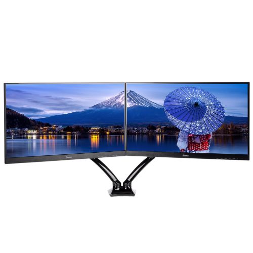 Braț dual cu arc pe gaz pentru două monitoare până la 27” IIYAMA DS3002C-B1