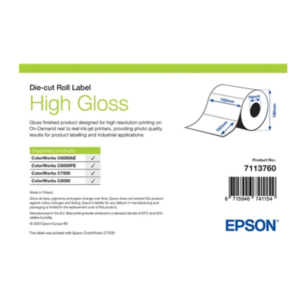 Etichete hârtie High Gloss 102x152 mm Epson 7113760