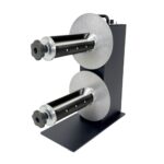 Rewinder etichete TWIN-CAT-2 Quick-Chuck 76 mm (C-76220) dual spindle Labelmate LMR016/LMX465