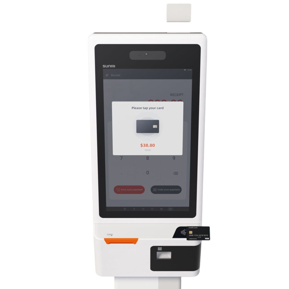 Sistem Kiosk montare pe perete cu imprimantă și scanner SUNMI K2