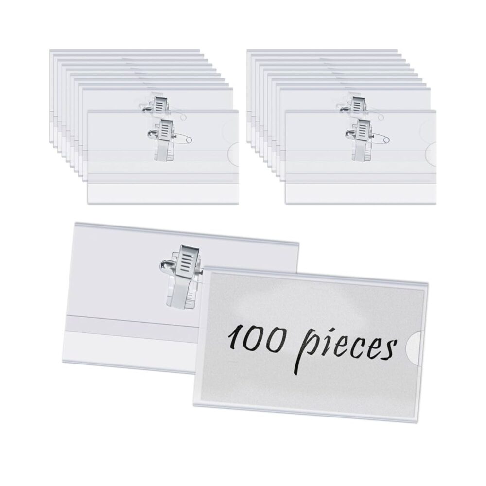 Holder ecuson IDC 40 Convention Badge 90x58 mm cu clips metalic și ac de siguranță 100 buc 1456110