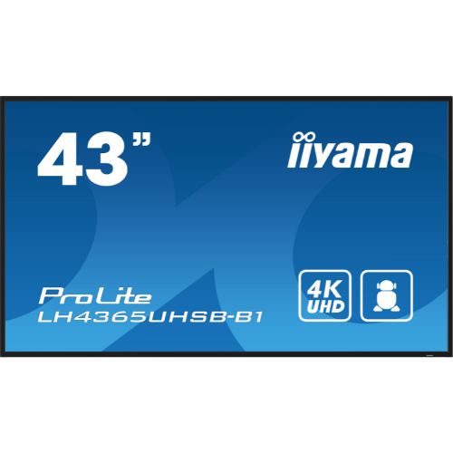 Display Digital Signage 43" 4K UHD, 800cd/mÂÂ², Android 11, Wi-Fi, 24/7 - iiyama LH4365UHSB-B1