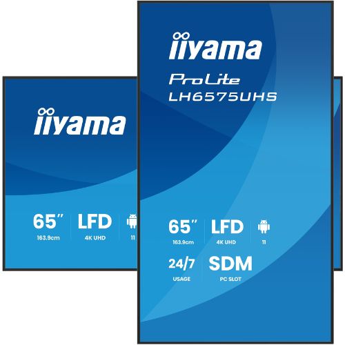 Display Digital Signage 65" 4K UHD Android 11, HDMI/DP, Wi-Fi, SDM Slot, 24/7 - iiyama LH6575UHS