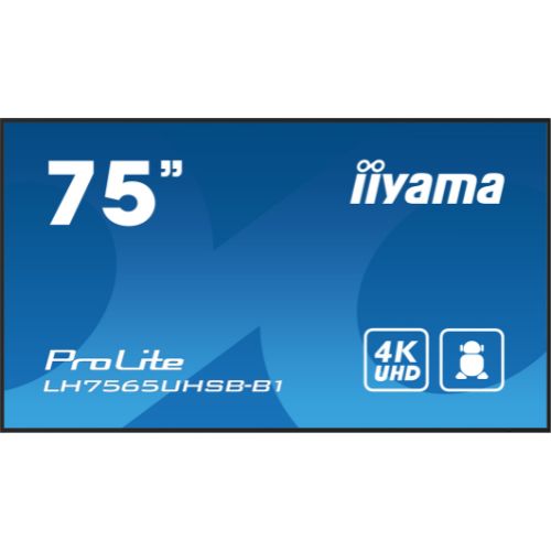Display Digital Signage 75" 4K UHD, 800cd/mÂÂ², Android 11, Wi-Fi, 24/7 - iiyama LH7565UHSB