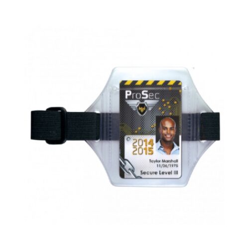 Holder ecuson IDC 30 tip banderolă de braț din vinil cu bandă elastică neagră 10 buc 1453604