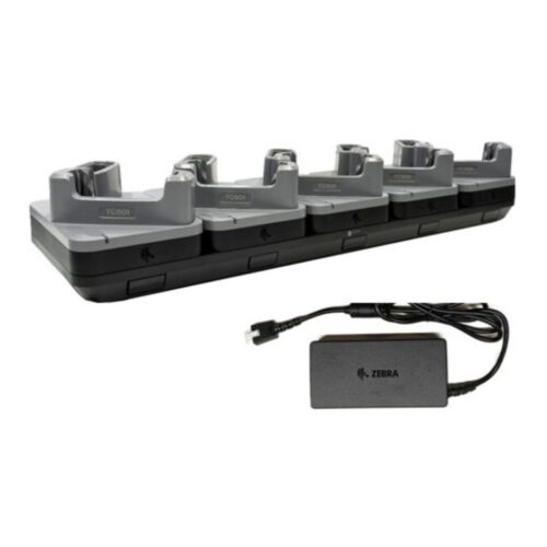 Kit cradle Zebra CRD-TC5A-5SC5D5B-1, încărcare 5 terminale TC501 fără boot și 5 baterii
