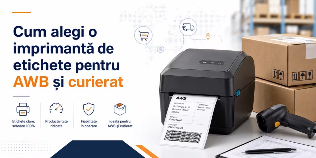 Cum alegi o imprimantă de etichete pentru AWB și curierat Cauți o imprimantă de etichete pentru AWB, colete sau curierat?