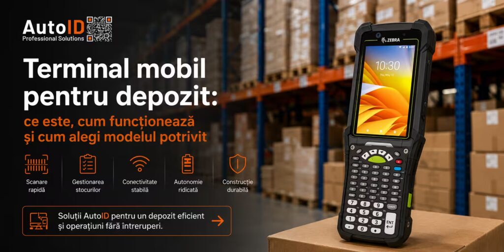 Terminal mobil pentru depozit: ce este, cum funcționează și cum alegi modelul potrivit Terminal mobil Zebra pentru depozit, inventar, picking și gestiunea stocurilor prin WMS