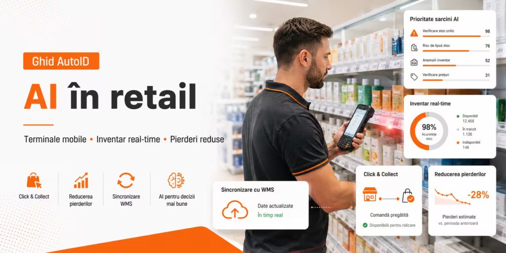 AI în retail: cum terminalele mobile reduc pierderile și ajută angajații din magazine AI în retail cu terminale mobile, inventar real-time, WMS și reducerea pierderilor