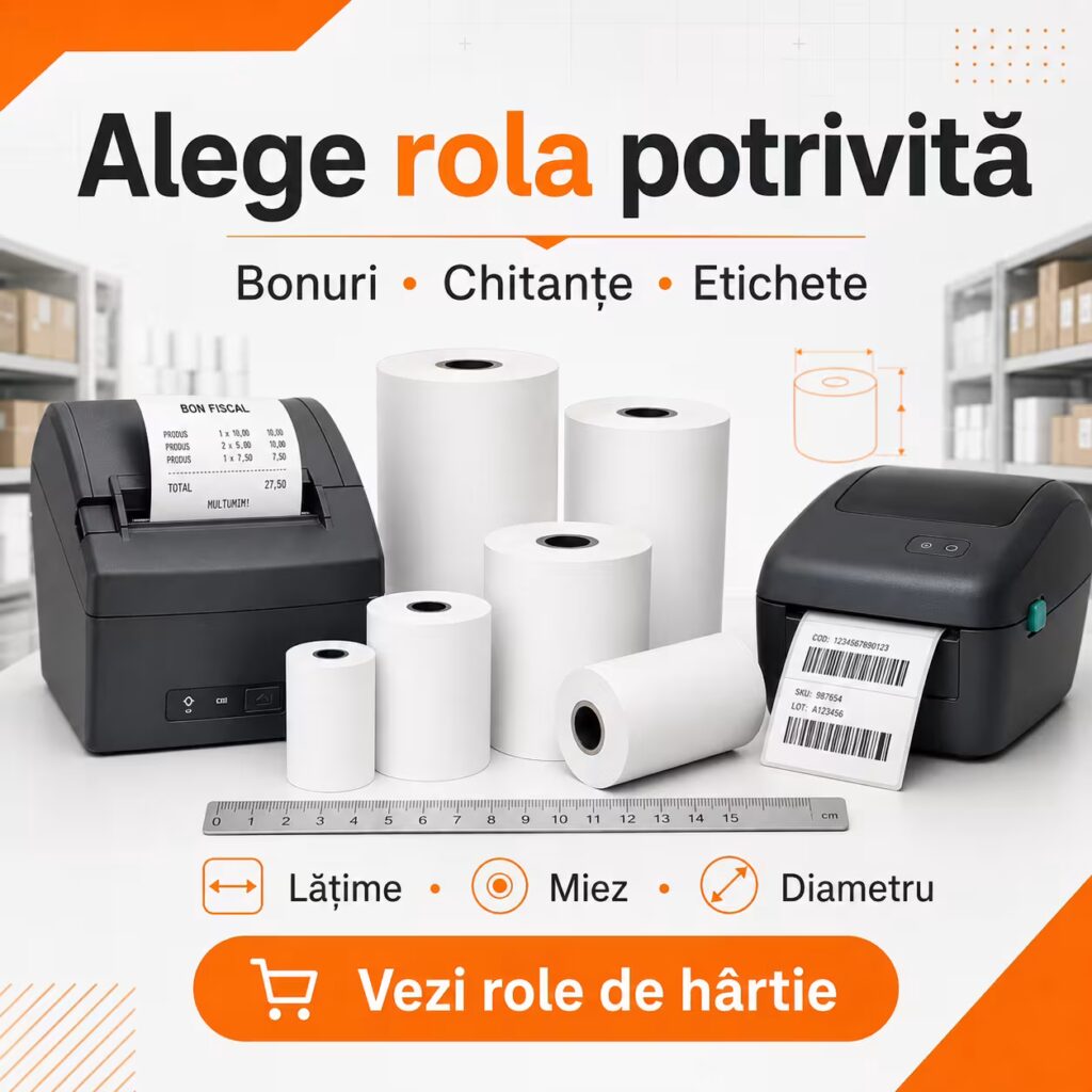 Alege rola de hârtie termică potrivită pentru bonuri chitanțe și etichete