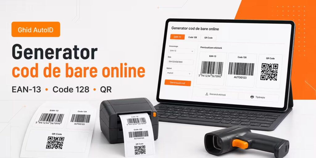 Generator cod de bare online pentru EAN-13, Code 128 și QR