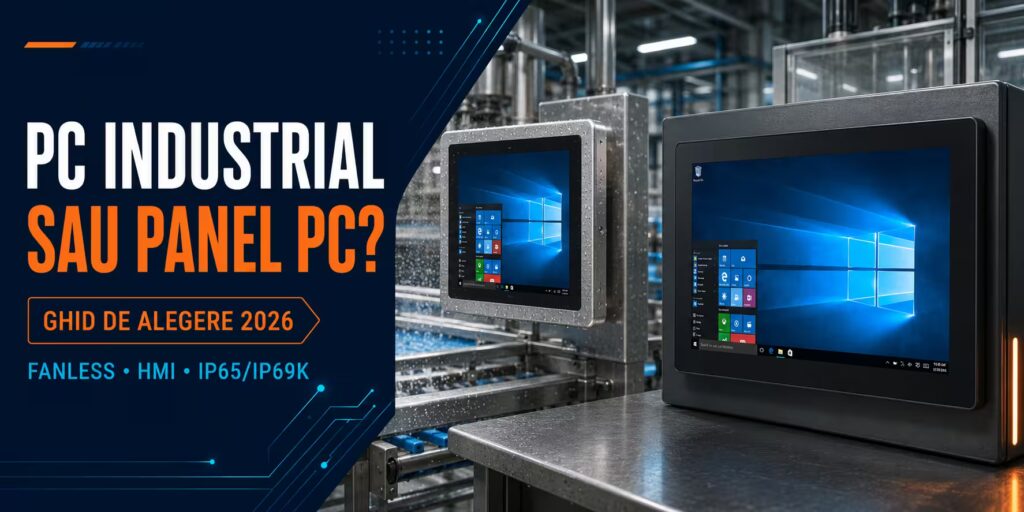 PC industrial AutoID și Panel PC APLEX din inox într-o linie de producție automatizată