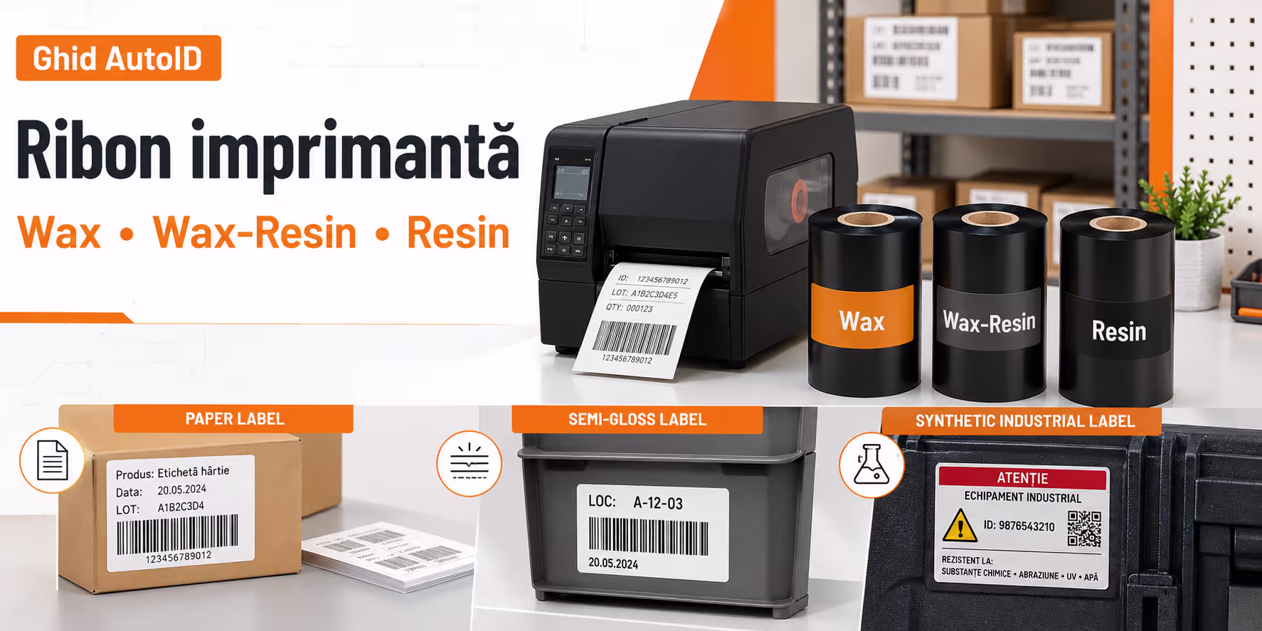 Ribon imprimantă de etichete Wax Wax-Resin Resin pentru transfer termic